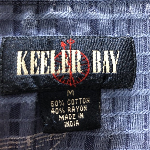 Keeler Bay Nautical Theme Ships Boats Short Sleeve Shirt blue multi Men’s Size M - Picture 4 of 7